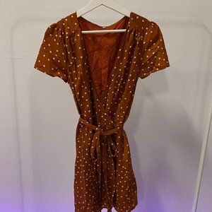Polka Dot Midi Wrap Dress